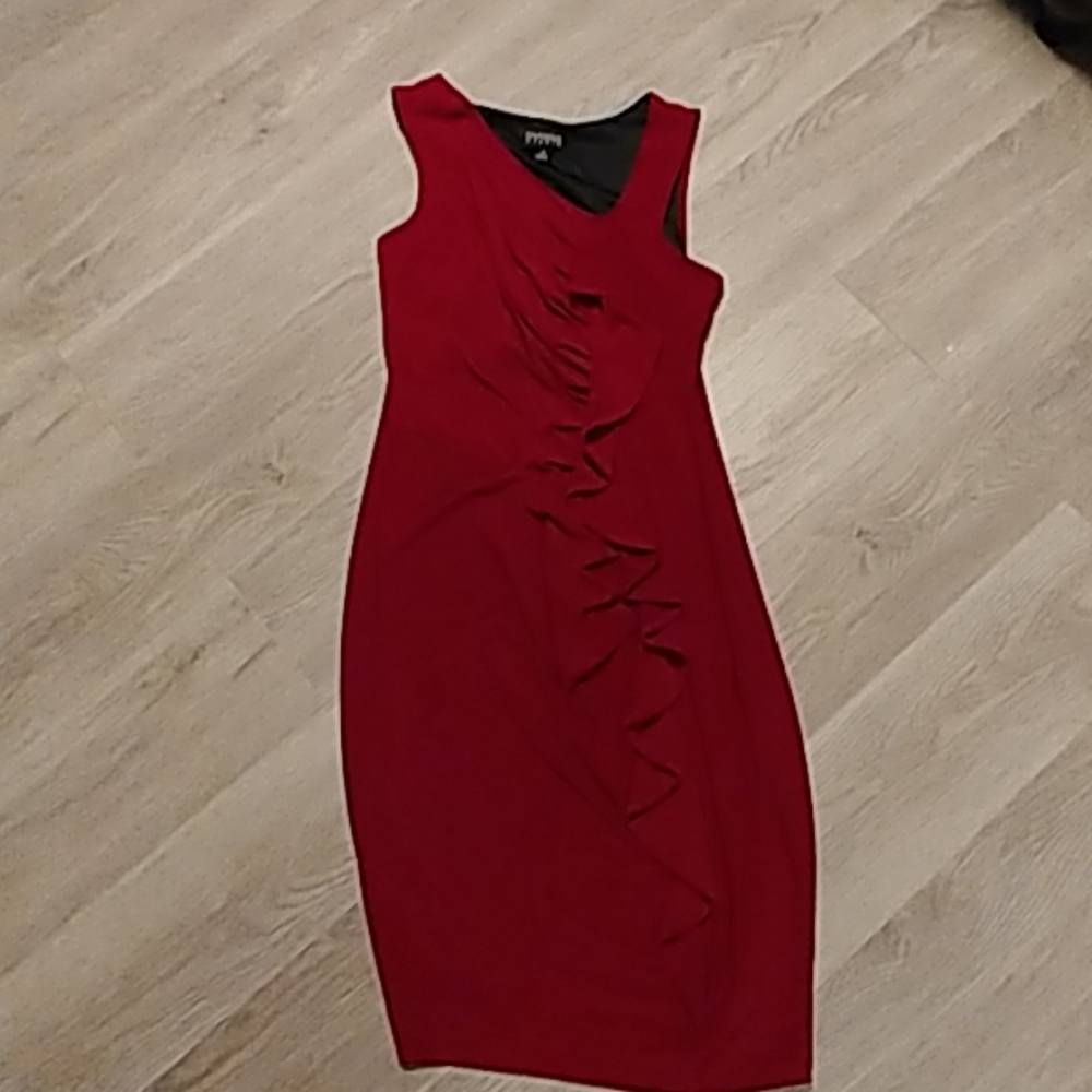 Dark red stretch dress